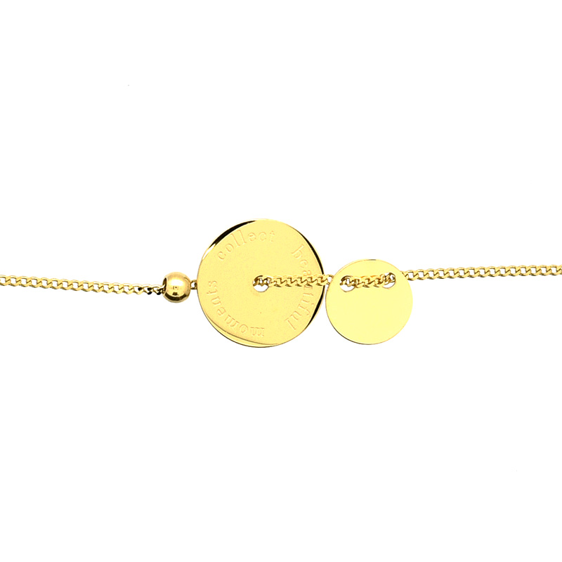 Bracelet  doré Zag Bijoux réversible gravé "collect beautiful moments"