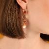 Boucles d'oreilles dormeuses Taratata Bijoux Orient en métal doré avec des perles en verre et de la Cornaline