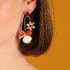 Boucles d'oreilles pointes Taratata Bijoux Orient avec perles en verre et microbilles en métal.