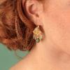 Boucles d'oreilles dormeuses Taratata Bijoux avec perles en Jade et pierres en Amazonite