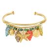 Bracelet Taratata Bijoux Archipel Métal, résines colorées dont les motifs sont peints à la main, perles en verre, strass