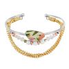Bracelet ajustable Taratata Bijoux Brindille Métal, résines colorées dont les motifs sont peints à la main, perles en verre, microbilles en métal, perles en nacre