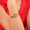 Bracelet ajustable Taratata Bijoux Cannelle Métal, résines colorées dont les motifs sont peints à la main, perles en verre