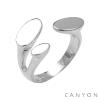 Bague Argent 925/1000 Canyon 3 ovales Taille 54