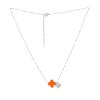 Collier Zag Bijoux croix  facettée orange