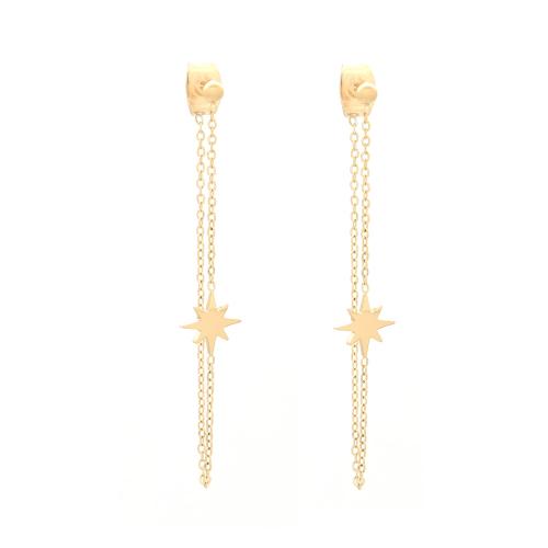 Boucles d’oreilles dorées Zag Bijoux devant-derrière étoile
