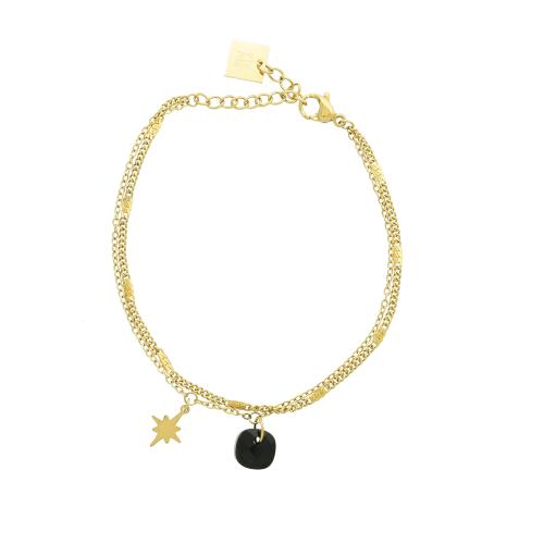 Bracelet doré  Zag bijoux Manuréva onyx