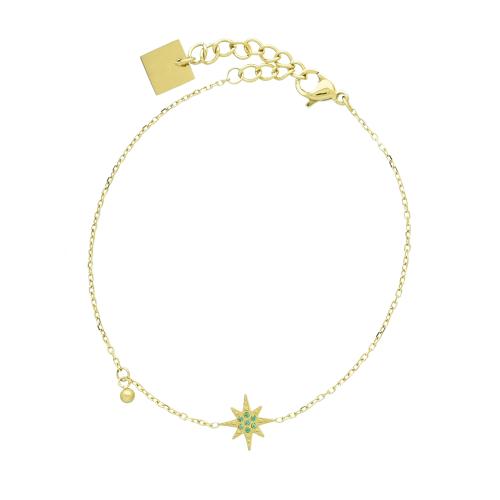 Bracelet doré Zag Bijoux Newton en vert