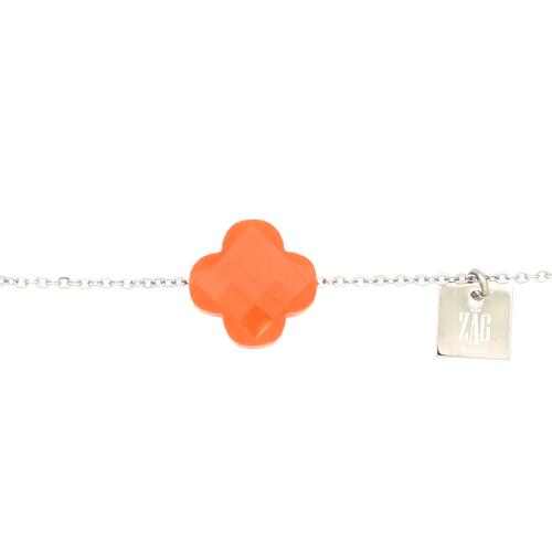 Bracelet Zag Bijoux croix facettée orange