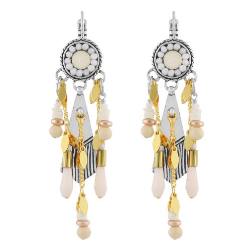 Boucles d'oreilles dormeuses Taratata Bijoux Lovely avec des perles en verre et des perles heishi