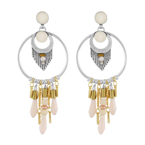 Boucles d'oreilles pointes Taratata Bijoux Lovely avec des perles de verres et des perles heishi