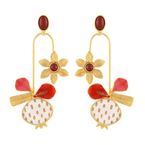 Boucles d'oreilles pointes Taratata Bijoux Orient avec perles en verre et microbilles en métal.