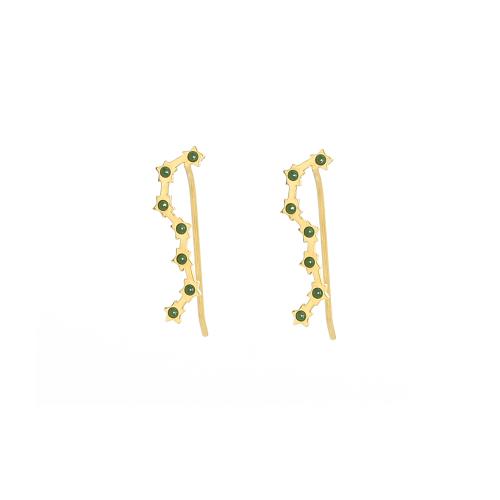 Boucles d’oreilles dorées Zag Bijoux en vert