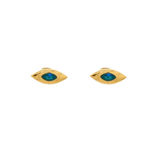 Boucles d'oreilles pointes dorée Zag Bijoux Ausar en bleu