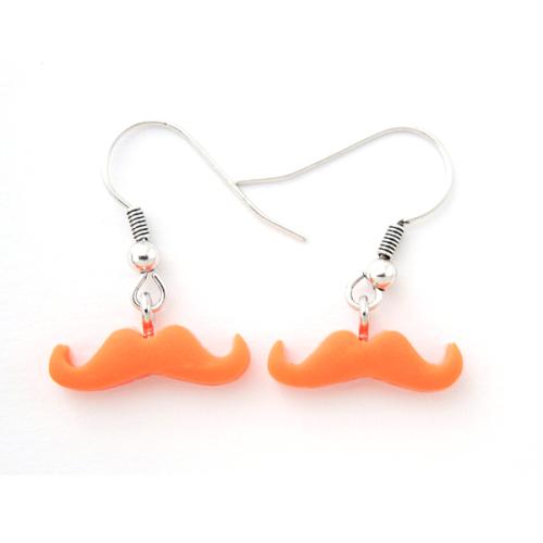 Boucles d'oreilles MLM moustache orange