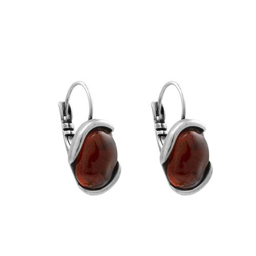 Boucles d'oreilles Dormeuses Gadea Ciclon en marron/rouge