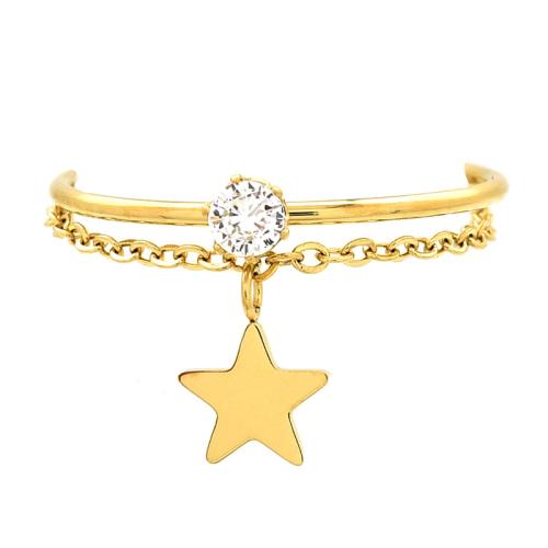 Bague dorée Zag Bijoux chaîne et étoile